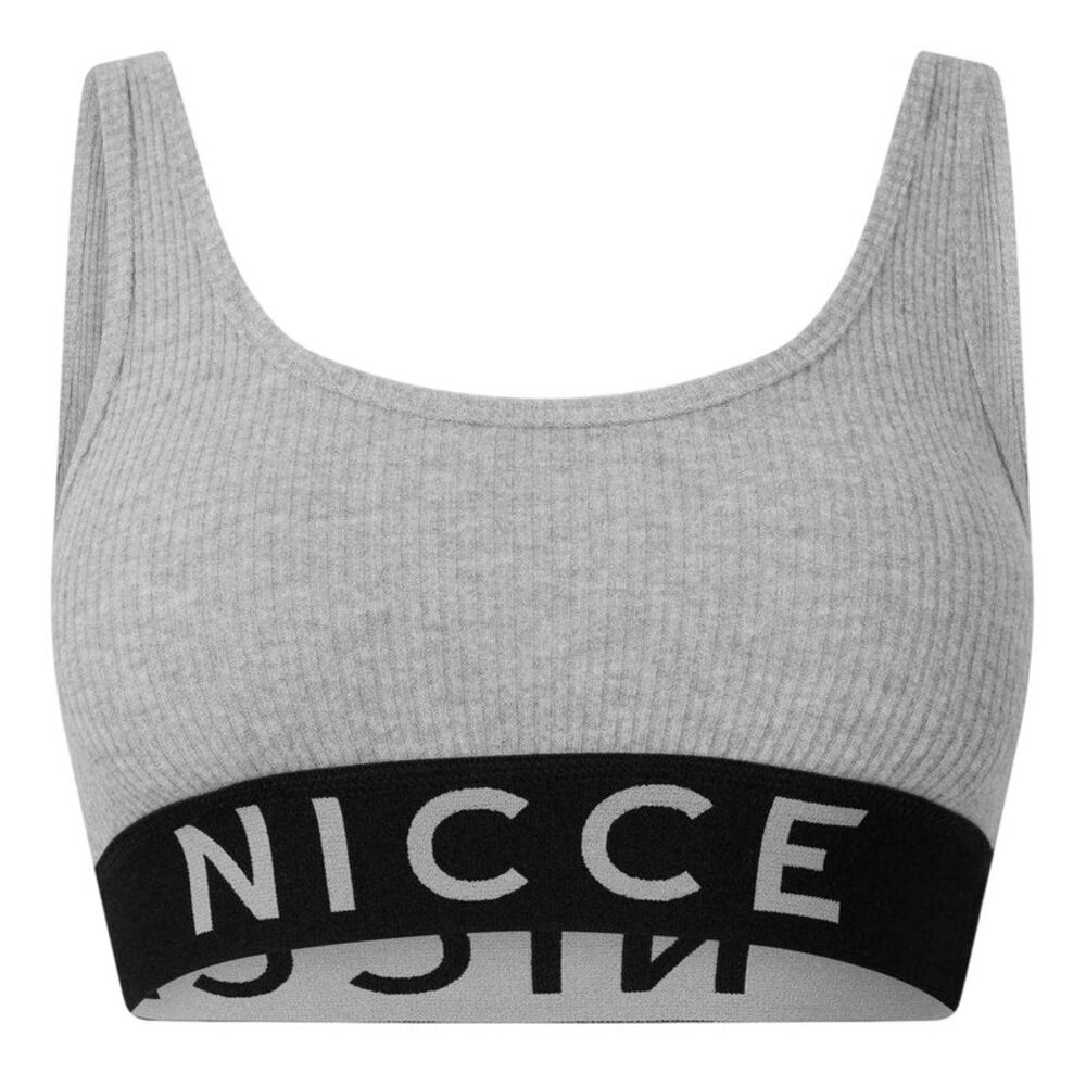 Nicce Womens/Ladies Ribbed Snug Fit Bralette / Grey Marl